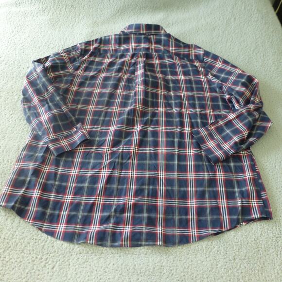 Brooks Brothers Shirt Mens 3XLT Polo Button Up Plaid Blue Sheep Logo Preppy - Picture 2 of 7